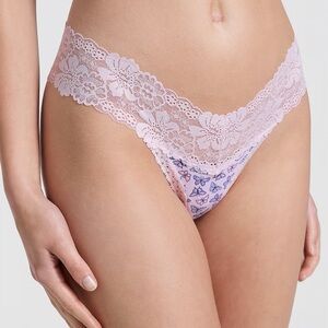 PINK Victoria’s Secret Wink Lace Trim Thong Panty